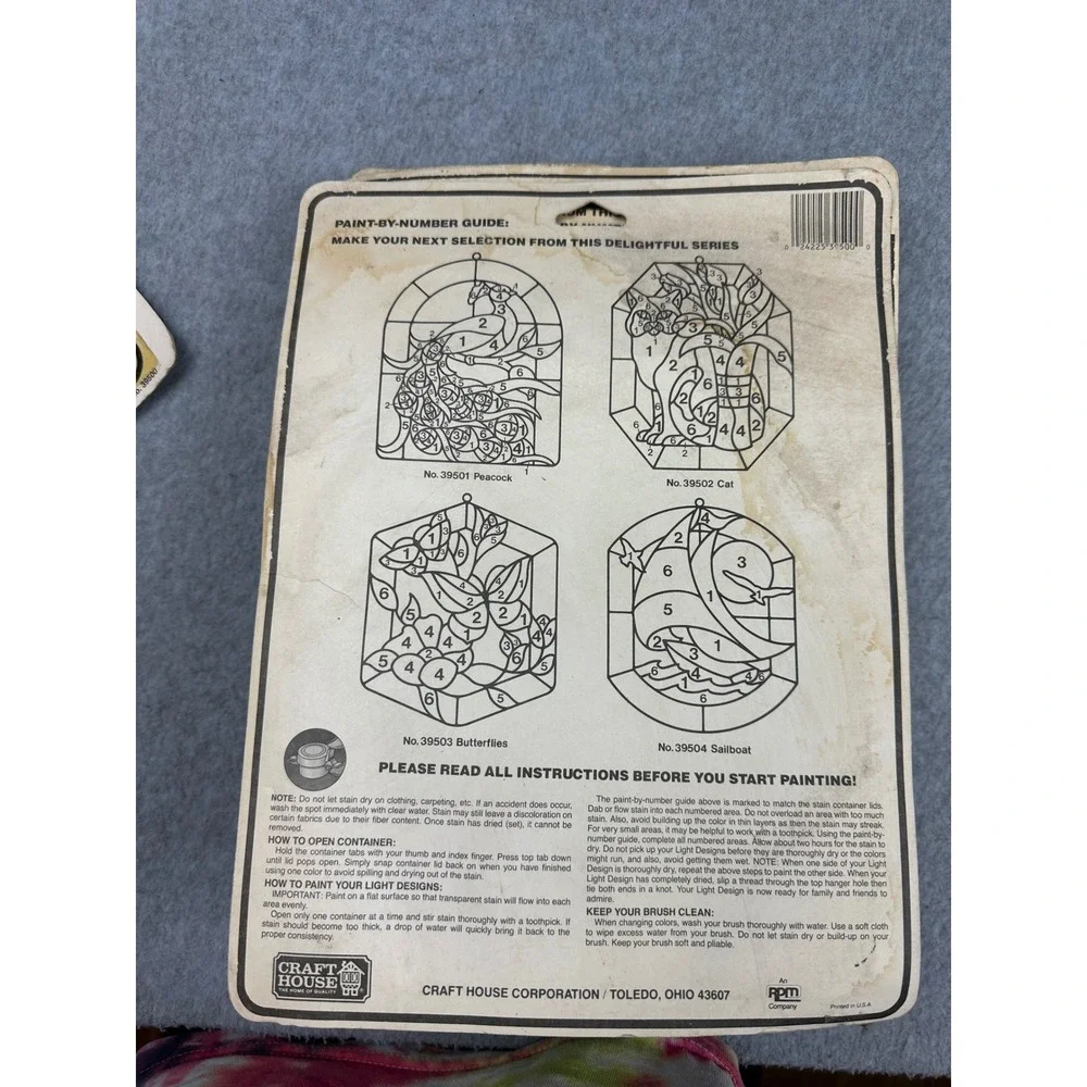 Vtg Craft House Paint by Number NWT Suncatcher Ornament Kits 1992 Lot of 4